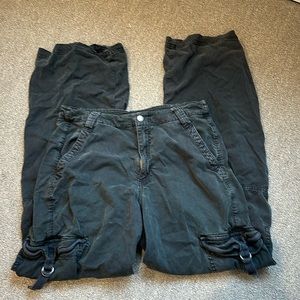 Washed black cargo pants